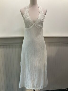 Lioness Lace Halter Midi Dress Cream White Medium